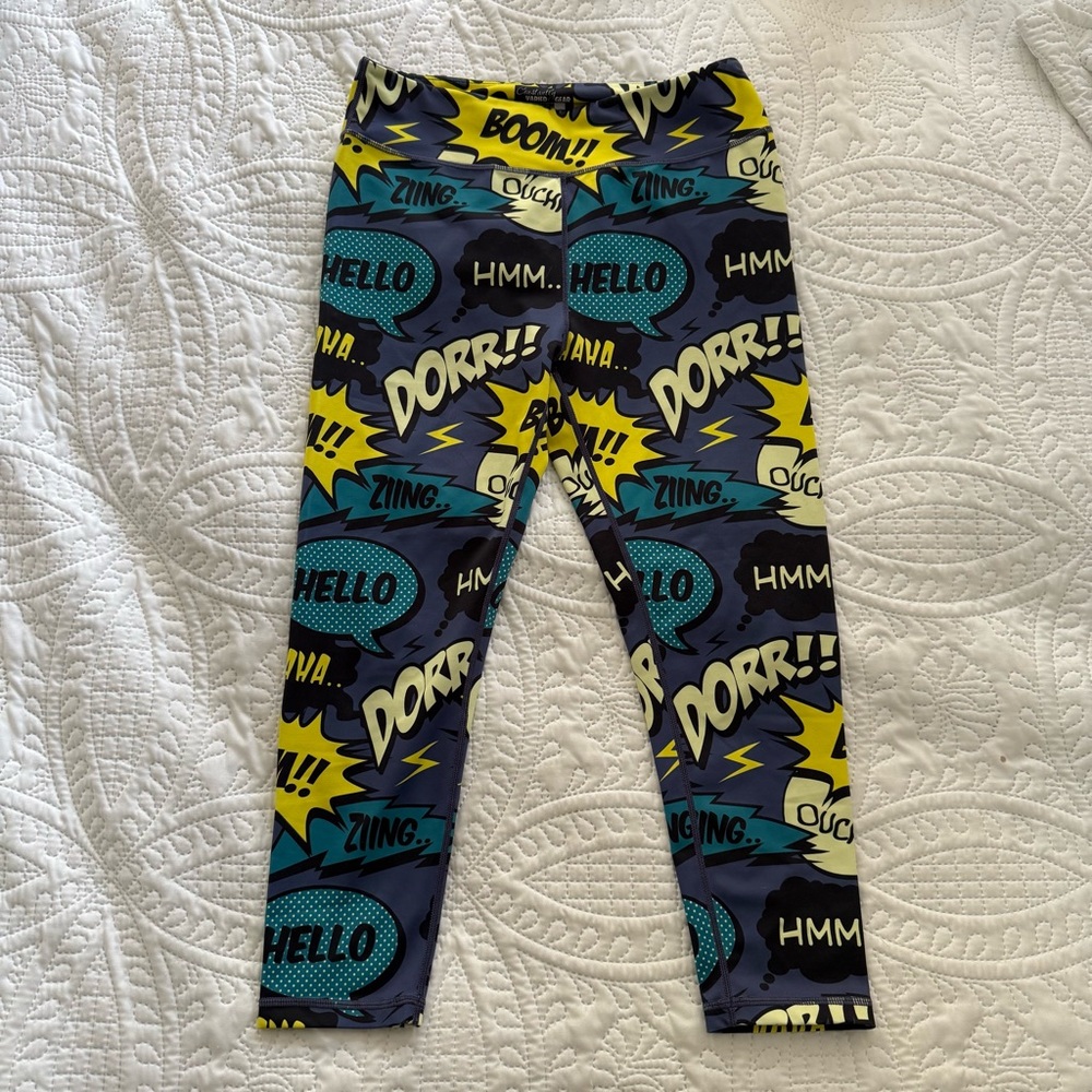 Constantly Varied Gear CVG Size Medium M Colorful Comic Print Leggings Trio - Picture 6 of 11